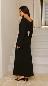 Soulina Knit Maxi Dress - Black