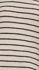 Robin Off Shoulder Mini Dress - Cream/Black Stripe