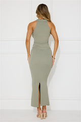 Mayfair Knit Maxi Skirt Khaki