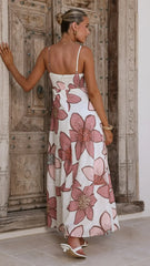 Norah Eyelet Maxi Dress - Botanic Pink Print
